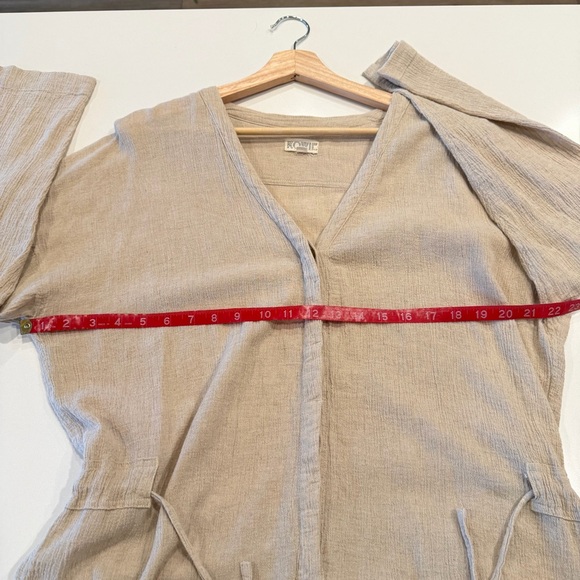 ROWIE The Label Beige Cotton Linen Romper Size Medium - Picture 6 of 8